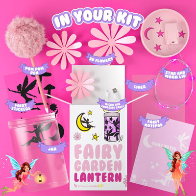 Fairy Garden Lantern Kit with LED Lantern Lights