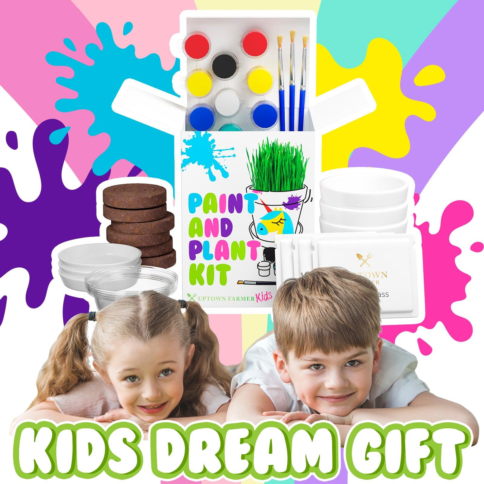 Paint & Plant Kids Flower Pot Growing Kit with USA Seeds - Uptown Farmer