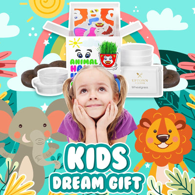 Animal Hairy Head Growing Kit with Animal Stickers