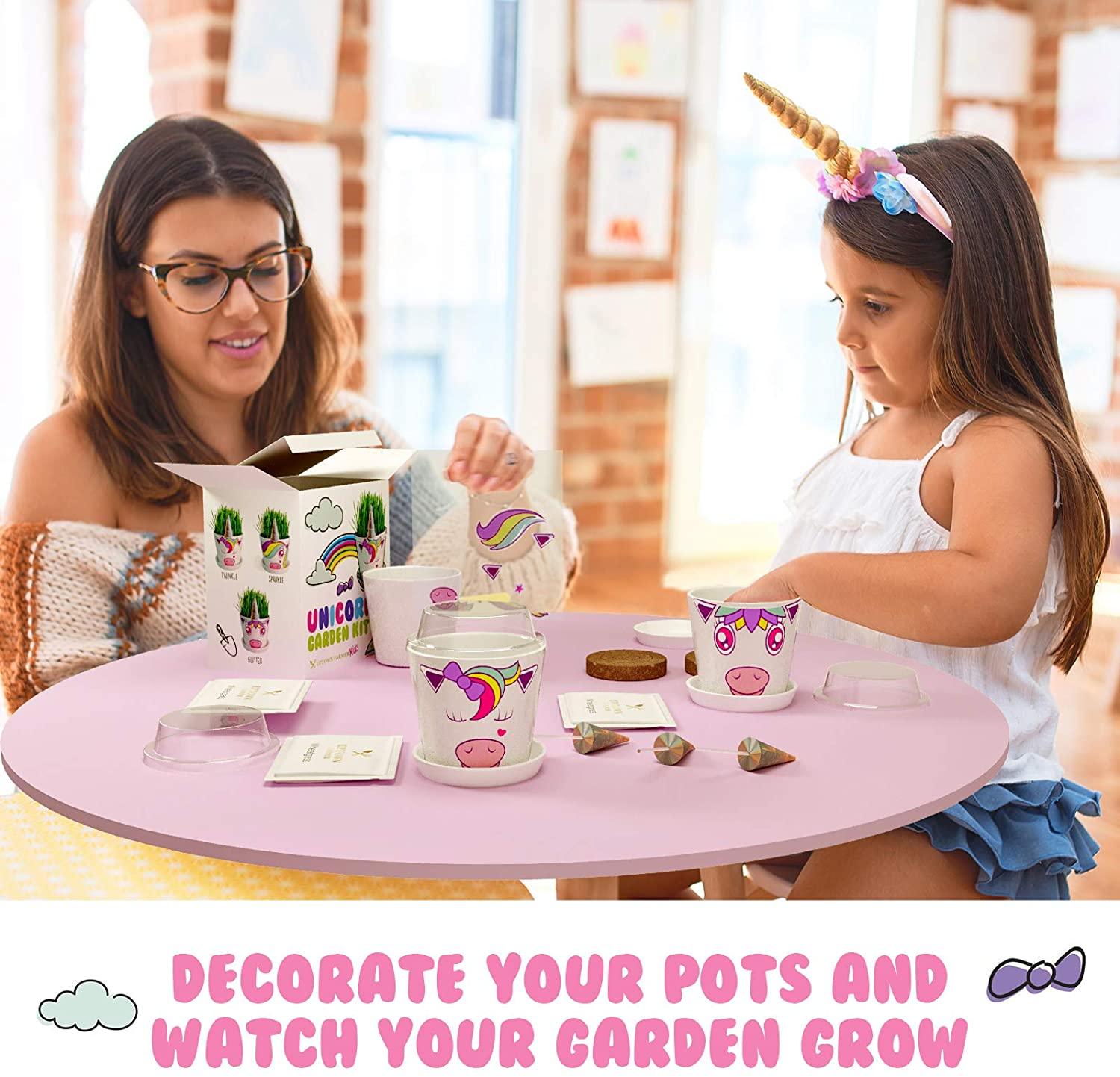 unicorn fairy garden Unicorn Fairy Garden Kit with Unicorn Stickers + Unicorn Horn Uptown Farmer