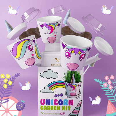 unicorn fairy garden Unicorn Fairy Garden Kit with Unicorn Stickers + Unicorn Horn Uptown Farmer