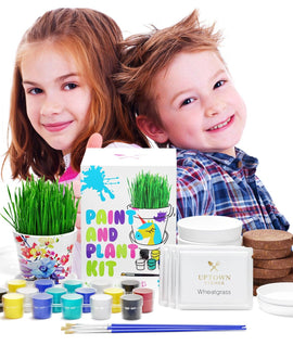 Paint & Plant Kids Flower Pot Growing Kit with USA Seeds