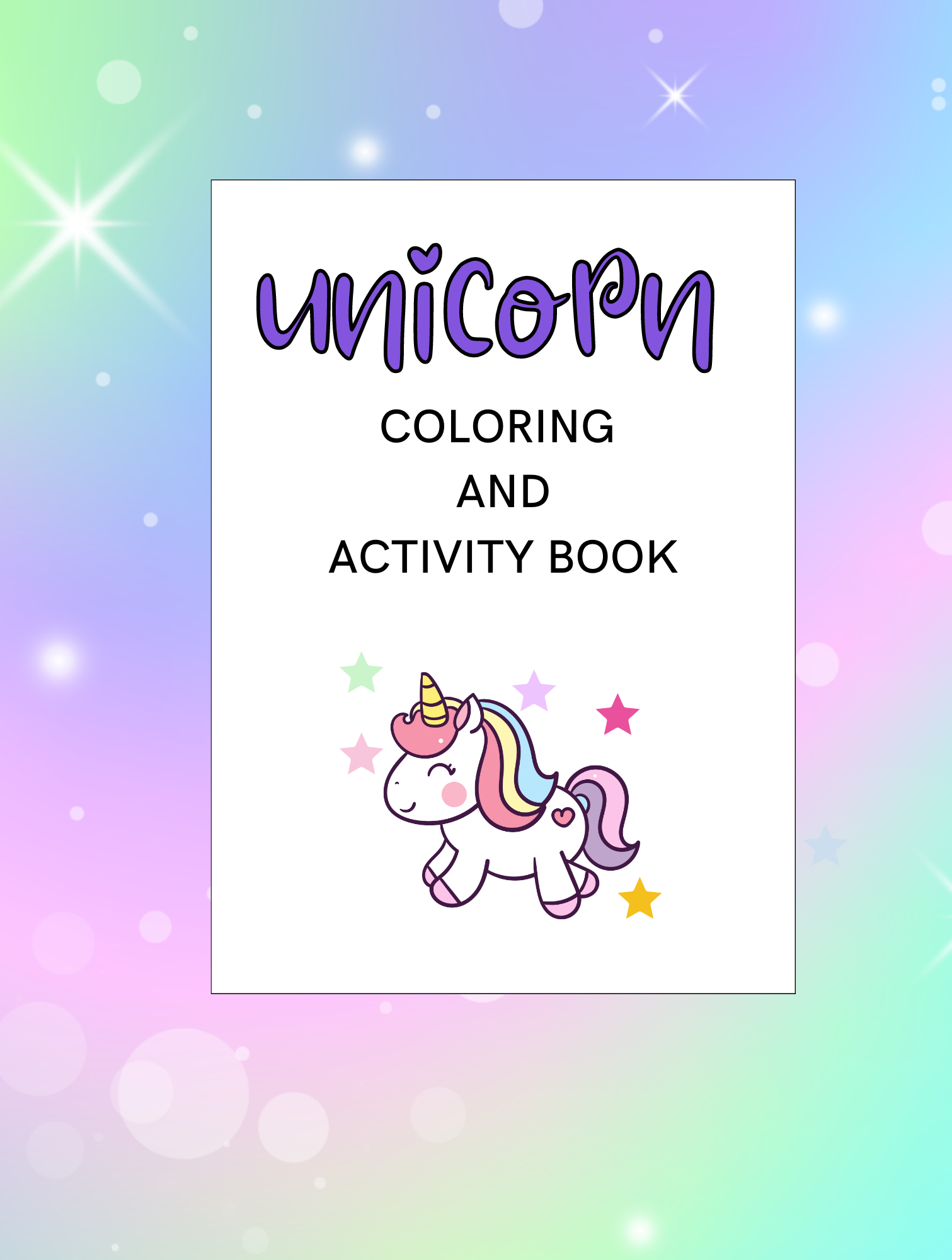 Unicorn Coloring and Activity Book Digital Download